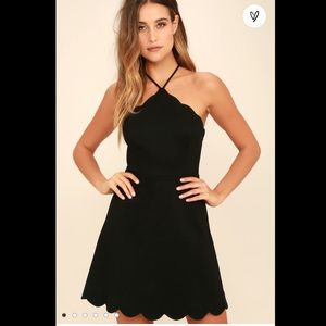 Lush Your Everything scalloped skater dress
